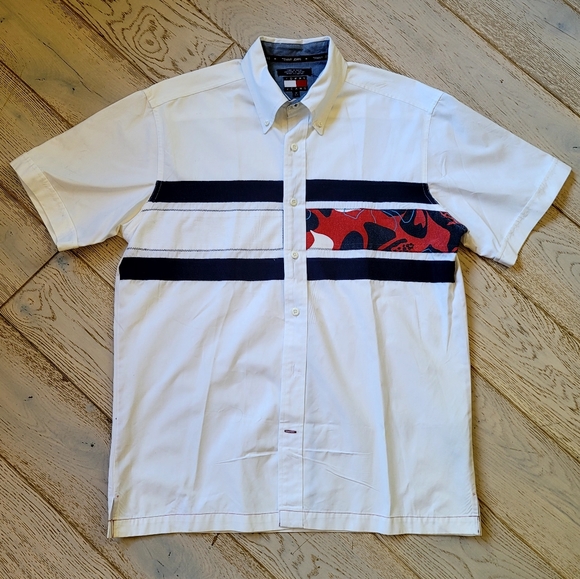 Tommy Hilfiger Other - Vintage y2k Tommy Hilfiger Tommy Jeans button down shirt M Red White & Blue